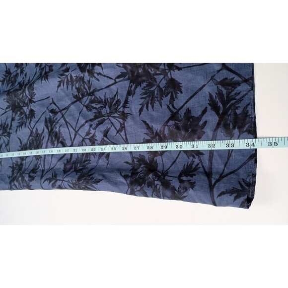 Dana Buchman Maxi Skirt Y2K Side Slit Blue Asian Print Size 4 Linen Silk Blend - Picture 12 of 13